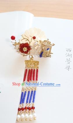 Chinese Ancient Handmade Palace Shell Tassel Hair Claw Hair Accessories Hanfu Hairpins for Women