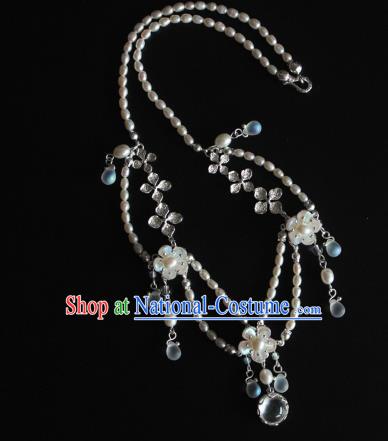 Chinese Ancient Handmade Hanfu Necklace Accessories Pearls Necklet for Women