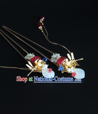 Chinese Ancient Handmade Coloured Glaze Hair Clips Hair Accessories Hanfu Hairpins for Women