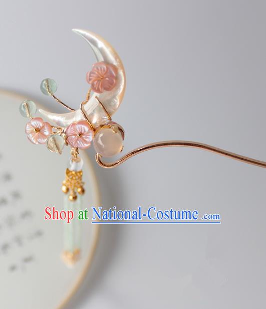 Chinese Ancient Handmade Moon Hair Clip Hair Accessories Hanfu Hairpins for Women