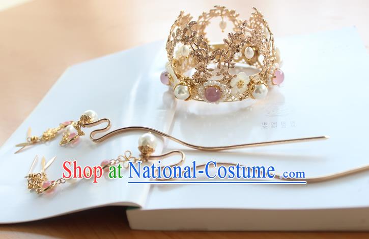 Chinese Ancient Hair Jewelry Accessories Hairpins Headwear Headdress Royal Crown for Women