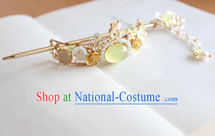 Chinese Ancient Handmade Brass Hairdo Crown Hair Accessories Hanfu Hairpins for Women