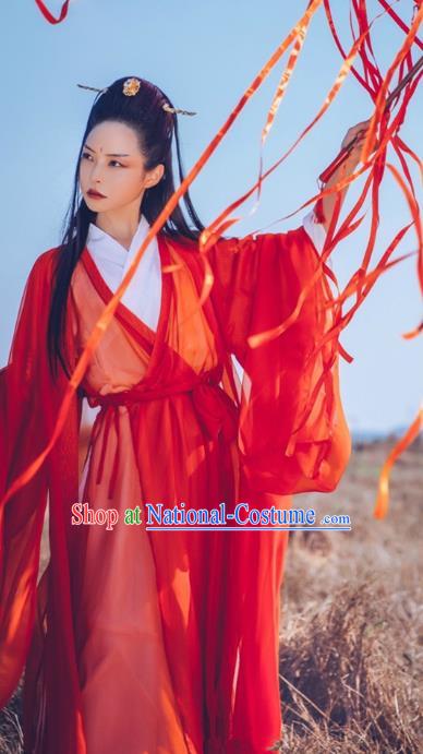 Chinese Ancient Martial Arts Costumes Jin Dynasty Swordsman Hanfu Dress Clothing for Women