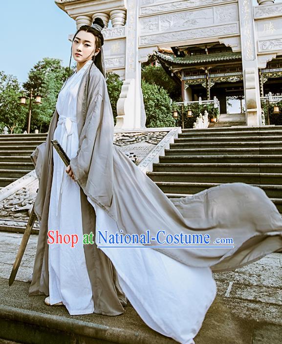 Chinese Ancient Swordswoman Costumes Jin Dynasty Chivalrous Women Hanfu Dress Clothing