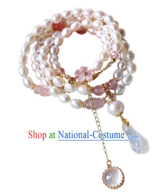 Chinese Ancient Handmade Classical Conophytum Pucillum Accessories Hanfu Necklace for Women