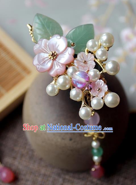 Chinese Ancient Handmade Pearls Tassel Hair Stick Classical Hair Accessories Hanfu Hairpins for Women