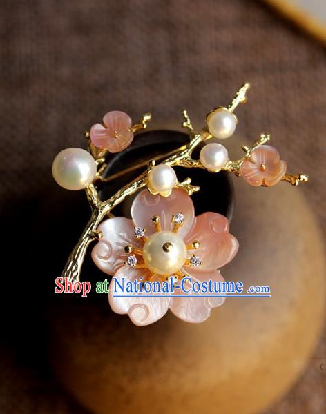 Chinese Ancient Handmade Classical Butterfly Pearls Earrings Accessories Hanfu Eardrop for Women