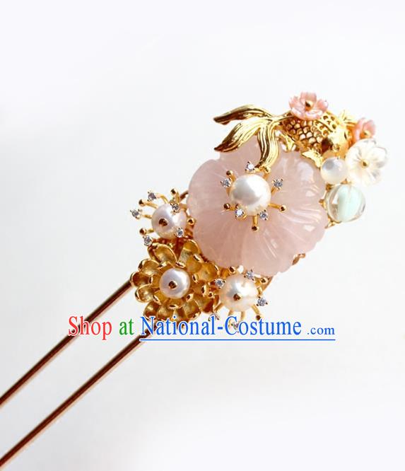 Chinese Ancient Handmade Hair Clip Classical Hair Accessories Hanfu Goldfish Hairpins for Women