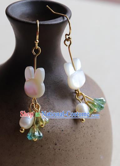 Chinese Ancient Handmade Classical Accessories Hanfu Pearls Tassel Earrings for Women