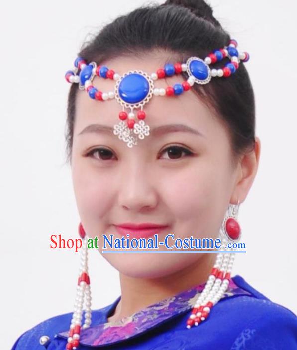 Chinese Handmade Mongol Nationality Hair Accessories Mongolian Beads Hair Clasp for Women