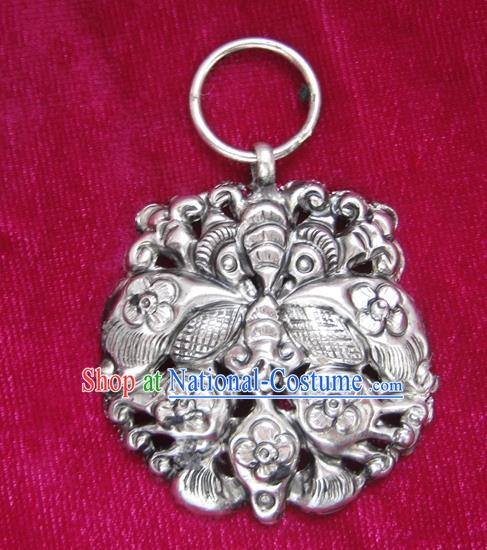 Chinese Miao Nationality Silver Ornaments Traditional Hmong Necklace Pendant Accessories for Women