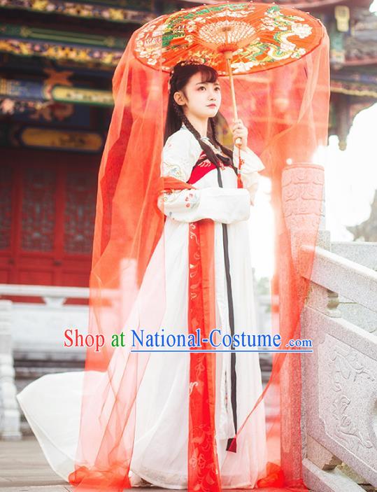 Ancient Chinese Fairy Costume Tang Dynasty Princess Embroidered Hanfu Dress for Women