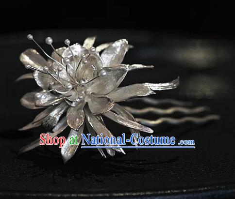 Chinese Ancient Handmade Epiphyllum Hair Comb Classical Hair Accessories Hanfu Hairpins for Women