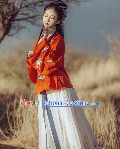 Chinese Ancient Palace Lady Hanfu Han Dynasty Imperial Concubine Queen Embroidered Historical Costumes