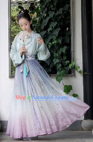 Chinese Ancient Noble Lady Clothing Traditional Song Dynasty Palace Princess Embroidered Hanfu Dress for Women