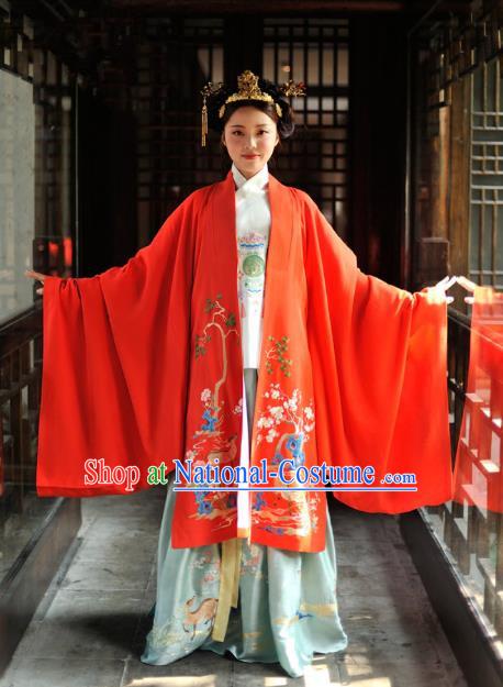 Chinese Ancient Imperial Empress Wedding Costumes Traditional Ming Dynasty Bride Embroidered Hanfu Dress for Women