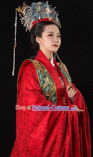 Chinese Ancient Palace Lady Hanfu Han Dynasty Imperial Concubine Queen Embroidered Historical Costumes