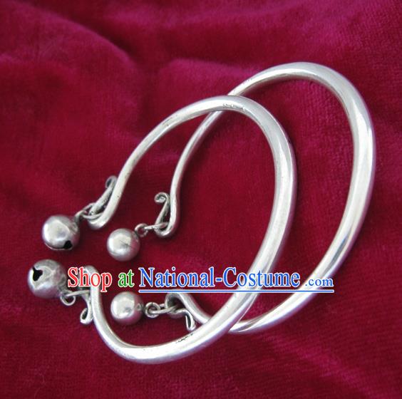 Chinese Miao Nationality Silver Ornaments Traditional Hmong Handmade Bracelets for Women