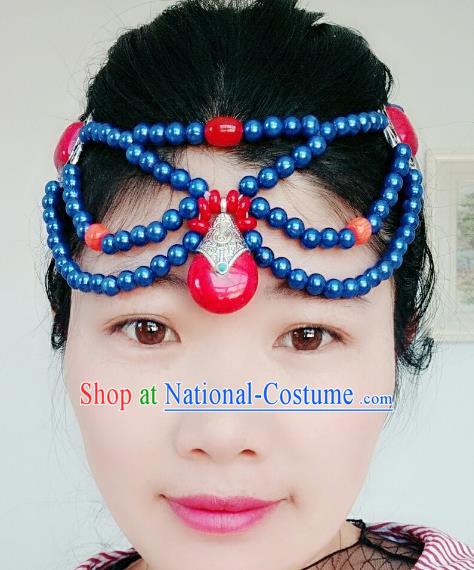 Chinese Traditional Mongol Stage Performance Hair Accessories, Mongolian Folk Dance Hair Clasp Headwear for Women