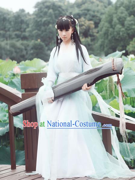 Chinese Ancient Princess Hanfu Dress Jin Dynasty Television Drama Swordswoman Costumes Complete Set