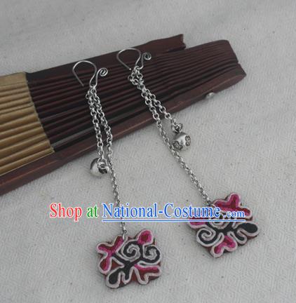 Traditional Chinese Miao Nationality Hair Accessories Hmong Female Folk Dance Hairpins Bracelet Sliver Necklace Headwear for Women