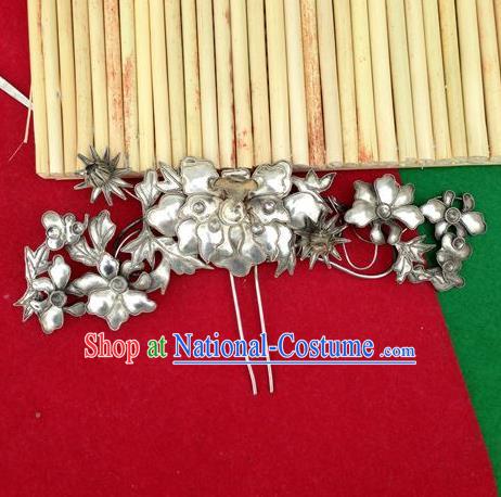 Chinese Traditional Miao Nationality Hair Accessories Miao Sliver Hairpins Headwear for Women