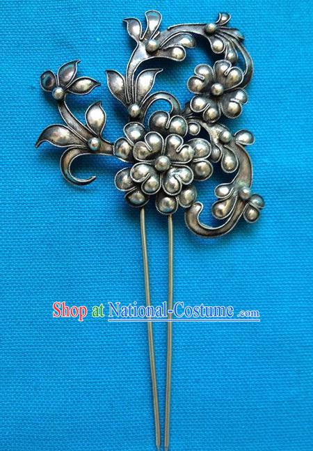 Chinese Traditional Miao Nationality Hair Accessories Minority Hair Clip Hairpins Headwear for Women