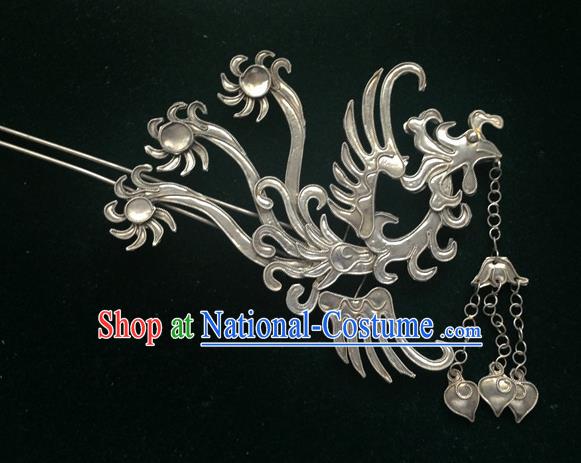 Chinese Traditional Miao Nationality Phoenix Hair Clip Hair Accessories Hairpins Headwear for Women