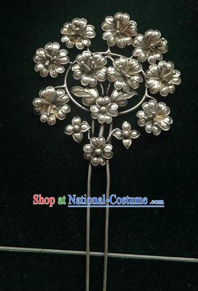 Traditional Chinese Miao Nationality Hair Accessories Minority Flowers Hairpins for Women