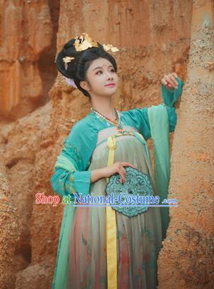 Chinese Tang Dynasty Imperial Concubine Embroidered Costume Ancient Palace Hanfu Dress for Women