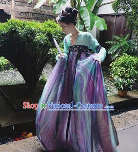 Chinese Tang Dynasty Palace Lady Embroidered Costume Ancient Imperial Concubine Hanfu Dress for Women