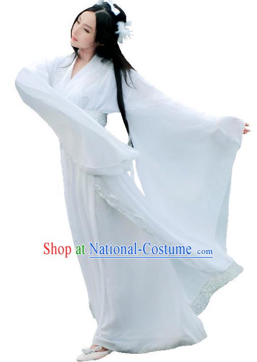 Chinese Ancient Fairy White Hanfu Dress Tang Dynasty Palace Princess Costumes for Women