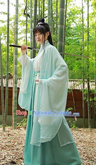 Traditional Chinese Jin Dynasty Swordswoman Hanfu Dress Ancient Costumes for Women