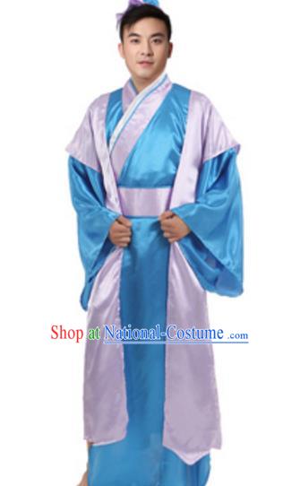 Traditional Chinese Ancient Costume Song Dynasty Legend of the White Snake Xu Xian Historical Clothing and Headpiece Complete Set