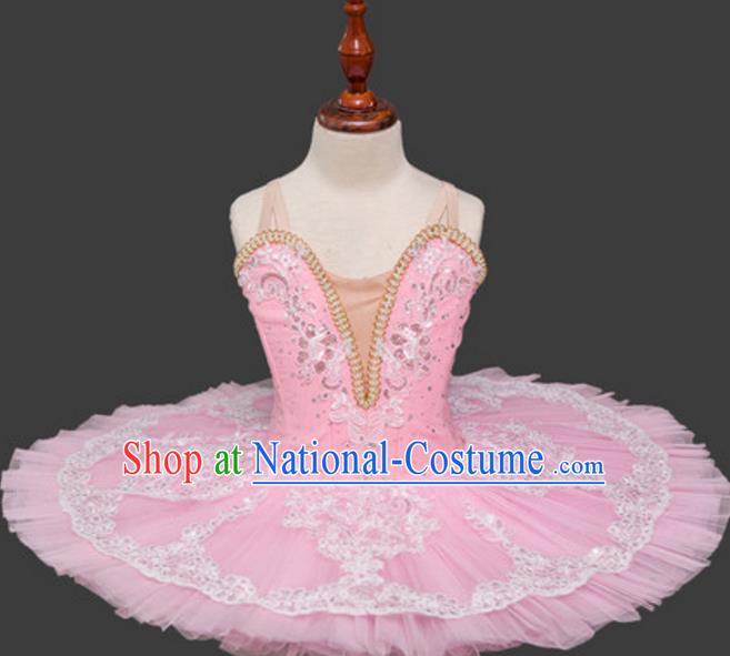 Top Grade Ballet Dance Costume Pink Bubble Dress Ballerina Dance Tu Tu Dancewear for Women