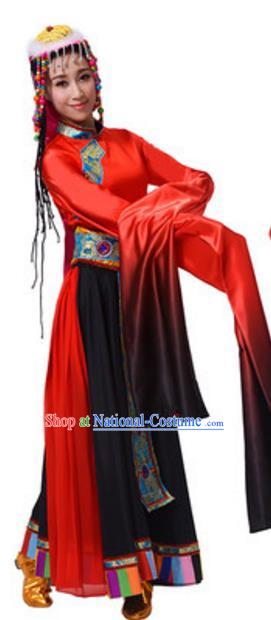 Traditional Chinese Yangge Fan Dance Folk Dance Ethnic Costume Classical Yangko Chorus Modern Dance Dress Halloween Clothing and Shoes