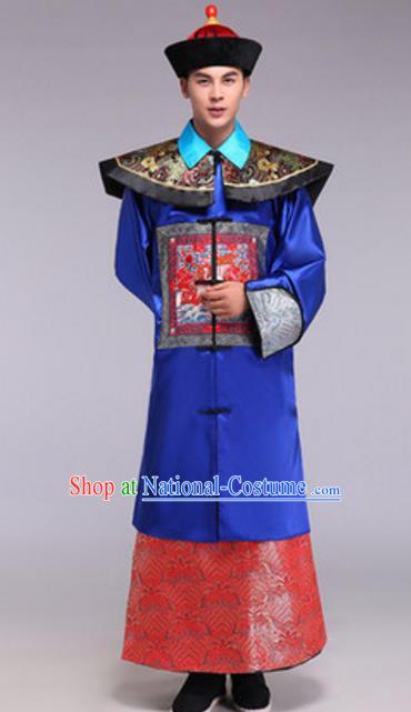 Traditional Chinese Ancient General Costume Qing Dynasty Minister Historical Clothing for Men