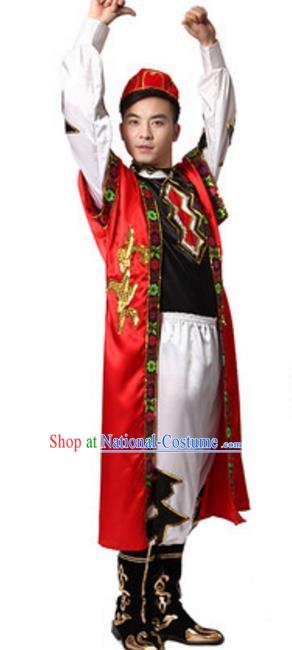 Traditional Chinese Xinjiang Nationality Dance Clothing, China Uigurian Minority Ethnic Costume for Men