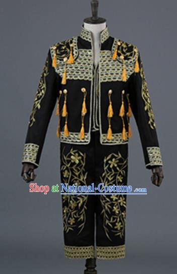 Top Grade European Traditional Court Costumes England Prince Black Suits for Men