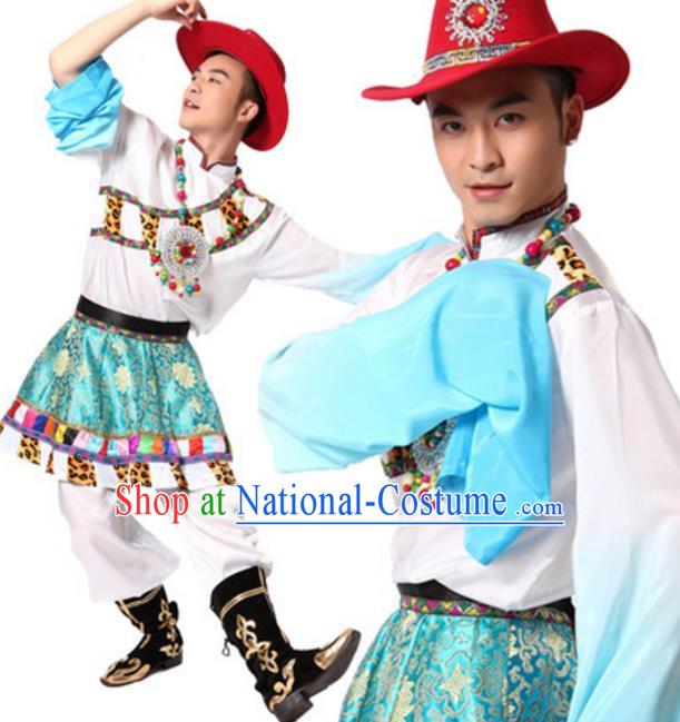 Traditional Chinese Yangge Fan Dance Folk Dance Ethnic Costume Classical Yangko Chorus Modern Dance Dress Halloween Clothing and Shoes