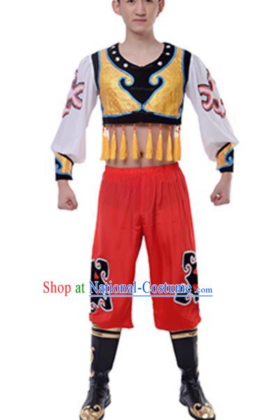 Traditional Chinese Mongols Nationality Swan Goose Dance Clothing, China Mongolian Minority Ethnic Costume for Men