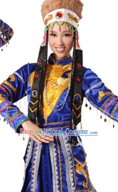 Traditional Chinese Yangge Fan Dance Folk Dance Ethnic Costume Classical Yangko Chorus Modern Dance Dress Halloween Clothing and Shoes