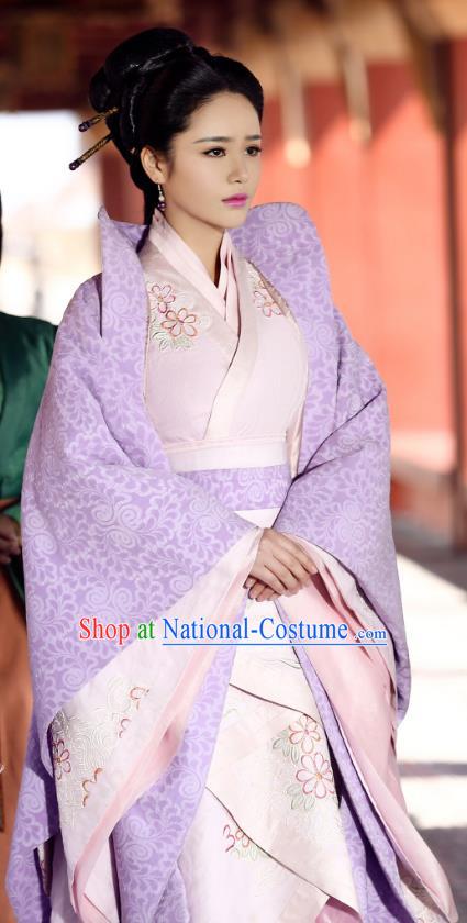 Traditional Chinese Ancient Warring States Time Princess Embroidered Historical Costume for Women