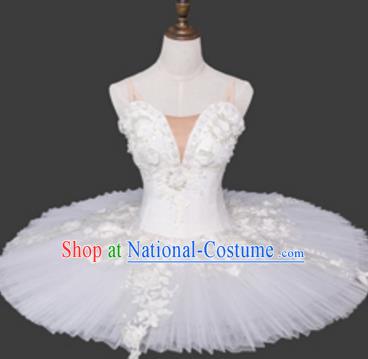 Top Grade Ballet Costume White Bubble Dress Ballerina Dance Tu Tu Dancewear for Women