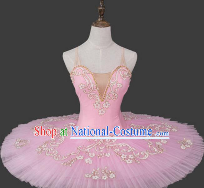 Top Grade Ballet Dance Costume Pink Dress Bubble Ballerina Skirt Tu Tu Dancewear for Women