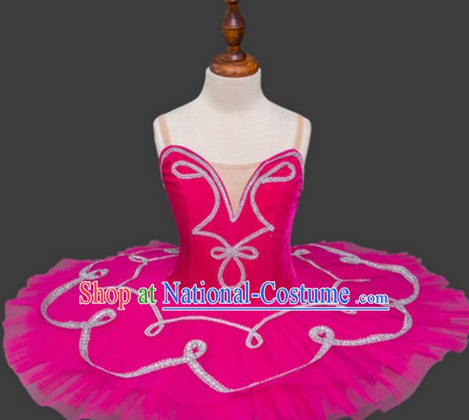 Top Grade Ballet Dance Costume Rosy Dress Bubble Ballerina Skirt Tu Tu Dancewear for Women