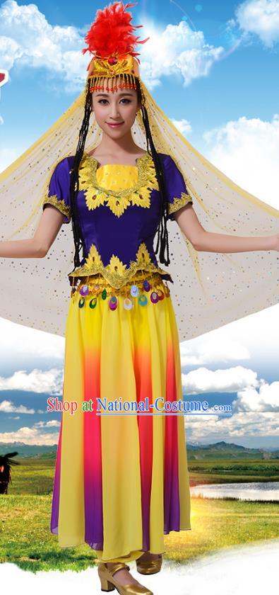 Traditional Chinese Yangge Fan Dance Folk Dance Ethnic Costume Classical Yangko Chorus Modern Dance Dress Halloween Clothing and Shoes