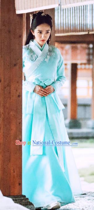 Chinese Ancient Palace Lady Embroidered Hanfu Dress Legend of Fu Yao Palace Princess Historical Costume for Women