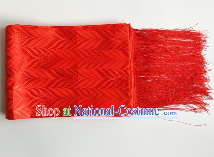 Traditional Chinese Zang Nationality Red Brocade Belts, China Tibetan Robe Waistband