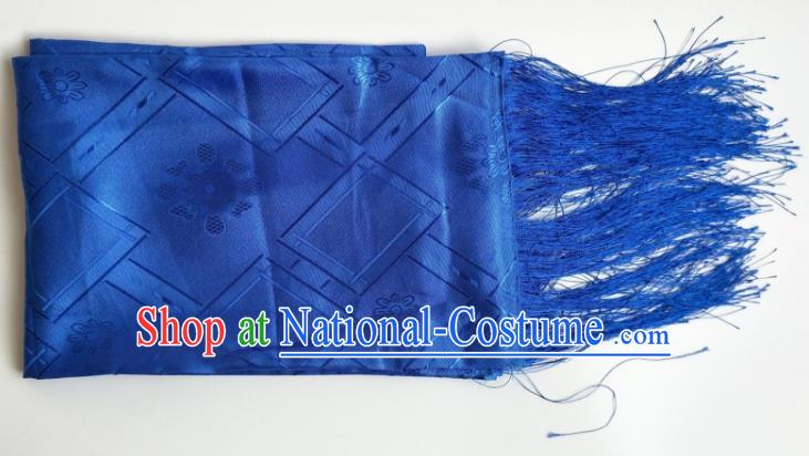 Traditional Chinese Zang Nationality Royalblue Brocade Belts, China Tibetan Robe Waistband